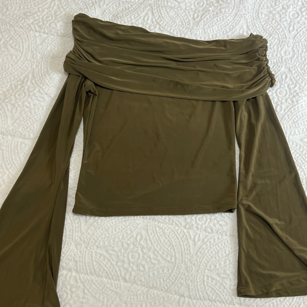 ASOS Olive Off-Shoulder Blouse